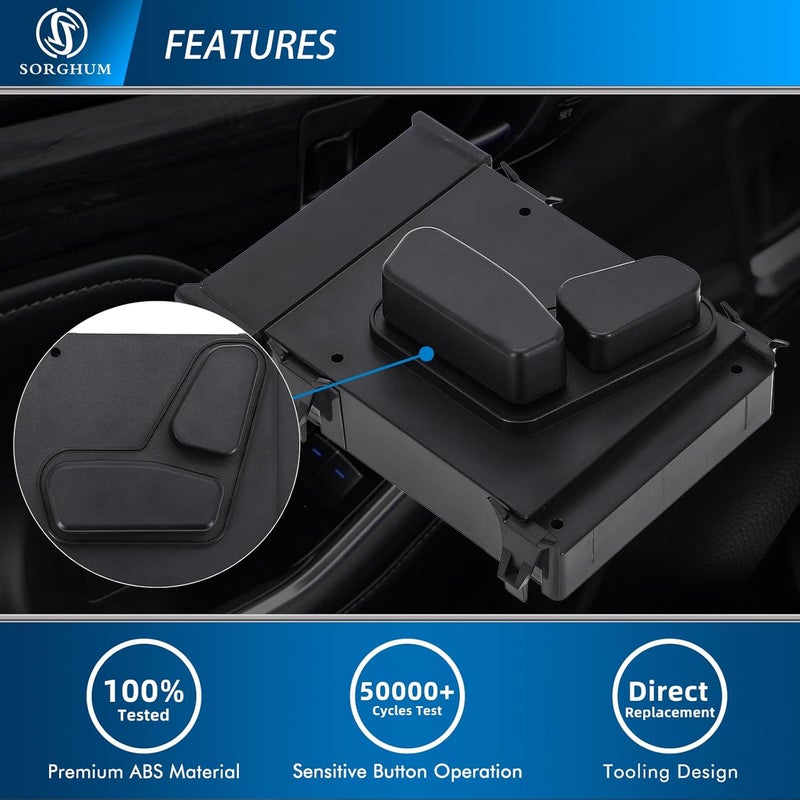 Sorghum Power Seat Switch - Front Left Driver Side Adjustment Switch Control Compatible with 14-19 Jeep Cherokee 05-19 Chrysler 300 09-10 Dodge Ram 1500 10 Pins Replace# 56049433AD 56049433AE - Image 3